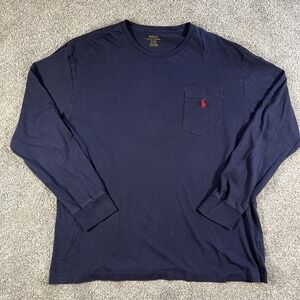 Polo Ralph Lauren Shirt‎ Mens L Long Sleeve Tee Crew Neck Pullover Pocket Preppy